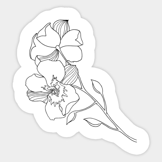 Orchid Flower Sticker by themintgardener